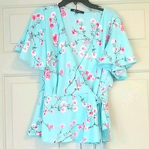 Turquoise wrap shirt